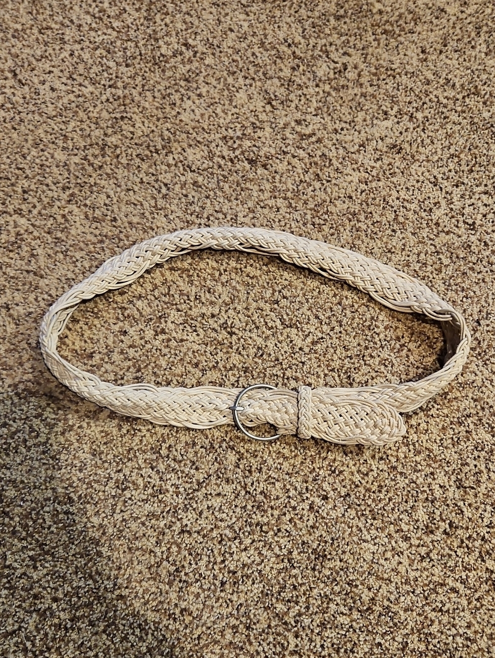 Woven Braided Women’s Belt – Cream
